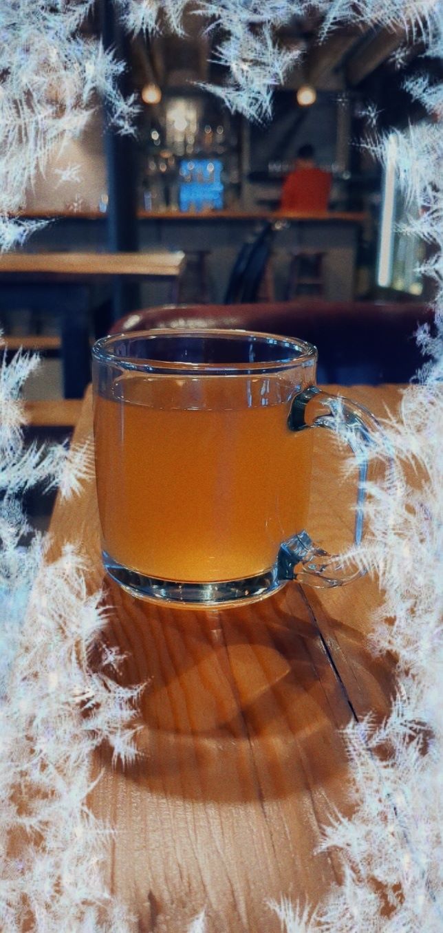 Photo of hot mulled cider.