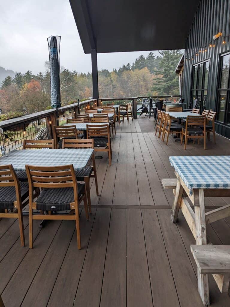 Outside seating at Paradox Brewery.