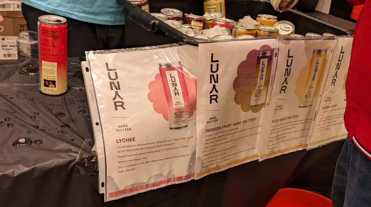 Lunar Hard Seltzer Table with 4 flavor choices.