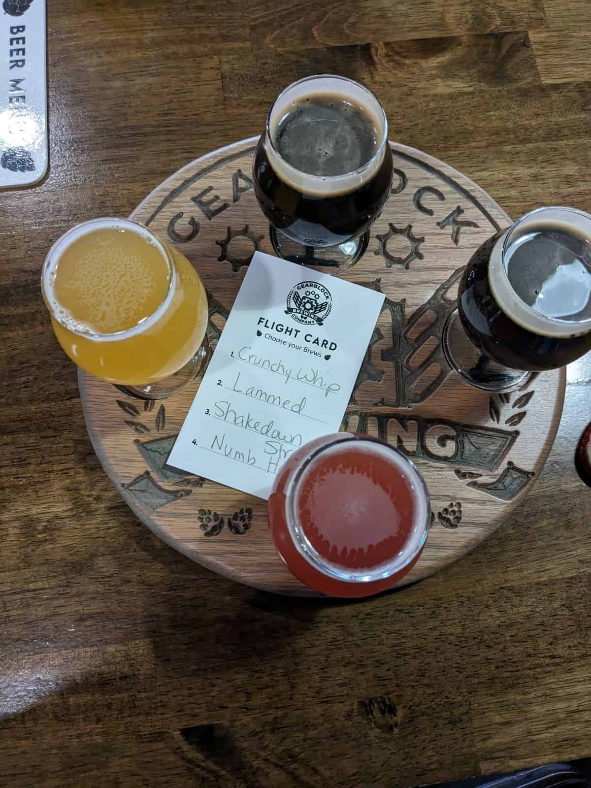 Flight of 4 beers.