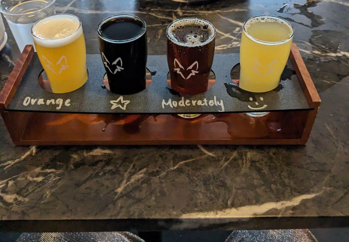 Flight of 4 beers.